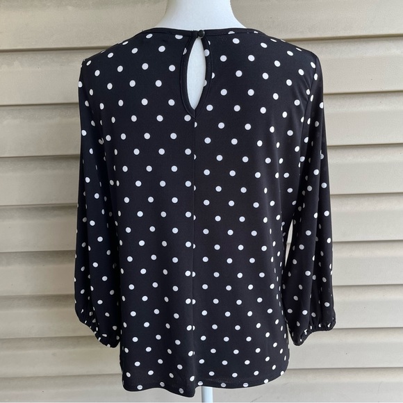 •Adrianna Papell• Polka Dot Front-Tie Top - Size Small - Picture 7 of 11